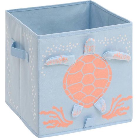 Boîte de Rangement en Velours "Mer" 29x29cm Bleu
