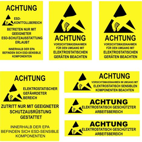 Quadrios ESD-Warnschild 1 St. Gelb, Schwarz (L x B) 140 mm x 140 mm
