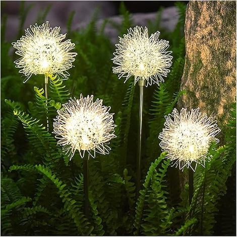 Guirlande lumineuse solaire d'extérieur à LED étanche pour jardin, motif boules de pissenlit décoratives pour la maison et le jardin, décoration de Noël (Couleur : Blanc chaud)-AquaForge