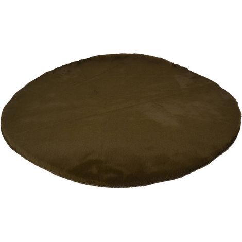 Runder Teppich für das Wohnzimmer aus weichem, künstlichem Fell, Ø 80 cm