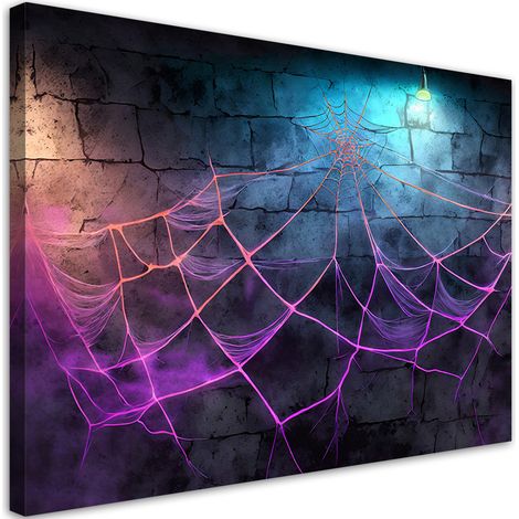 Tableau déco Toile d'araignée Néon Abstraction 60x40 (1/5)