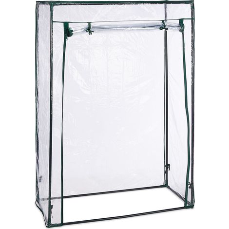2 x tomato grow house, steel & PVC film, HWD: 150 x 100 x 50 cm, greenhouse for garden & balcony, transparent (1/5)