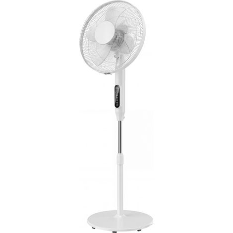Standventilator mit Timer, Oszillation, Fernbedienung, Weiß