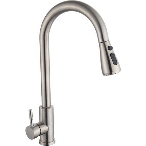 Évier de cuisine extractible en acier inoxydable 304, évier télescopique pivotant universel, cuve à vaisselle, mitigeur (1/4)