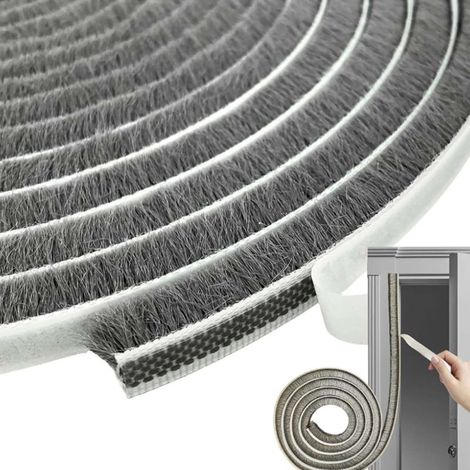 Self-adhesive brush seal - 10 m - Windproof - Dustproof - For sliding doors, windows, roller shutters, mosquito nets (1/5)
