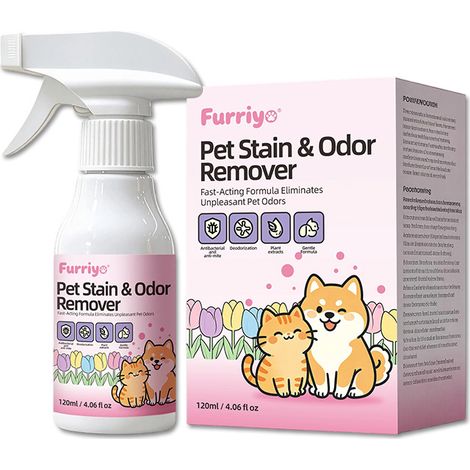FURRIYO Stain and Odor Remover for Pets, suitable for cats and dogs, removes urine and other odors and dissolves stains. (1/5)