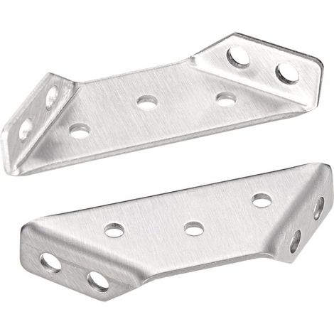 Équerres d'angle à bride en acier inoxydable pour meubles — Supports d'angle droit trapézoïdaux (Lot de 2) (1/5)