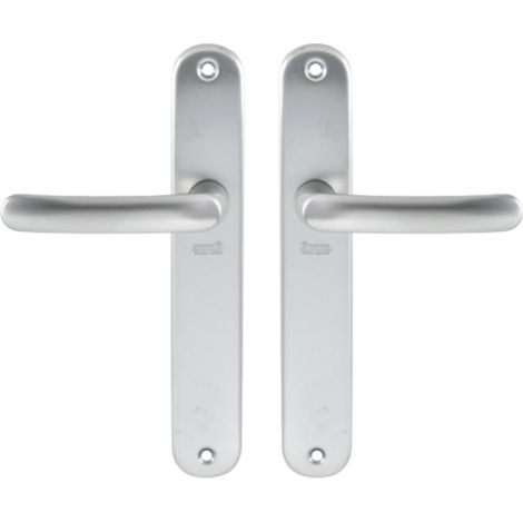 1 Ensemble Poignée De Porte Sur Plaque Bec De Cane Aluminium Entraxe 195 Mm Pour Cuisine Salon
