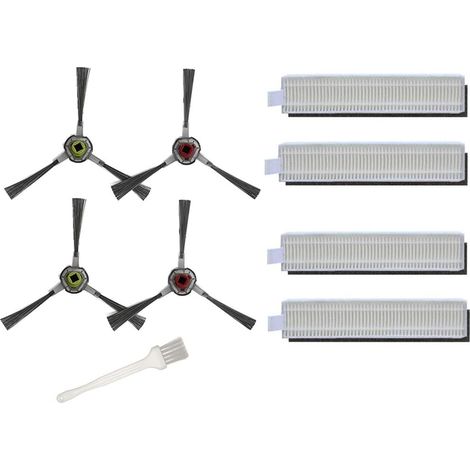 Replacement for Ecovacs Deebot OZMO Slim 10 Robot Vacuum Cleaner - 4 Filters Hepa + 4 Side Brushes+ 1 Brosse (1/3)
