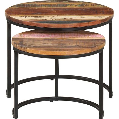 Maison Exclusive - Tables gigognes 2 pcs Bois de récupération massif (1/5)