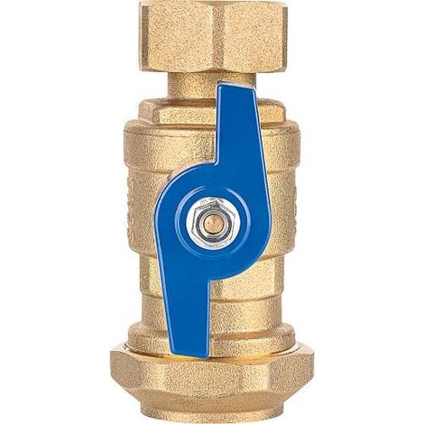 Robinets à boisseau sphérique Écrou-tournant DN25(1") x bague de serrage 25mm, poignée bleue