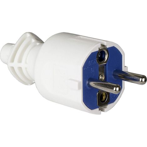 Fiche 2p+t, 16a 250v Pvc Blanc, Serre-câble Pliable Pour Une Connexion Facile Des Bornes Solera 706cb (1/3)