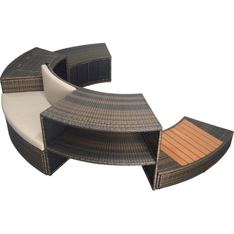 Design Spa Möbel halbsteif Vita 140 Netspa PVC geflochten - Gesamtaußendurchmesser mit Möbel 290cm - Set aus 5 Modulen (1/5)