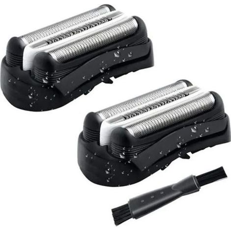 HOXILEELEOTête di Ricambio per Rasoio - - 32B - Compatibile Braun Series 3 - 2 Pezzi - Nove (1/5)
