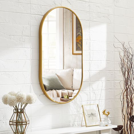 Gold 70cm Oval Bathroom Vanity Mirror Wall Mirror (1/5)