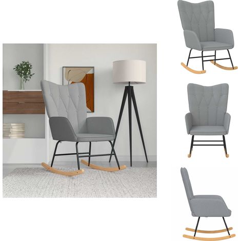 Chaise à bascule Gris clair Tissu - Fauteuil À Bascule - Chaise Relaxante - Chaise Moderne - Chaise Confortable - Mobilier De Salon (1/5)