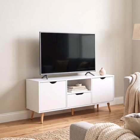 Meuble TV Banc TV Buffet bas Meuble de rangement sur pied avec 2 placards en Bois pour Chambre Salon (1/5)