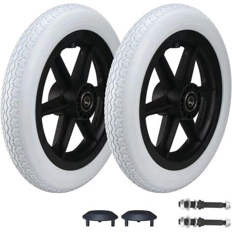 Ensemble de roues arrière pour fauteuil roulant de 30,5 cm, 12 1/2 x 2 1/4, 2 pièces, pneus solides gris, accessoires de roue arrière