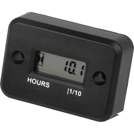 Lntyq Compteur horaire numérique LCD inductif étanche pour bateau, souffleuse à neige, onduleur, générateur, tondeuse à gazon et petit moteur à essence (, noir)