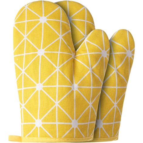 Gants De Four - Isolés Jusqu'à 200 °C - Antidérapants Avec Anneau De Suspension - Coton Recyclé Et Rembourrage Coton - Par 2 (1/5)