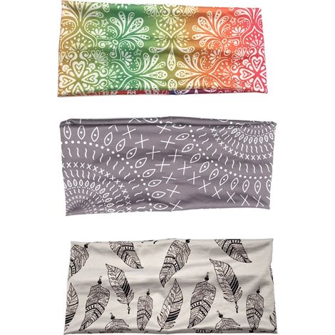 Headband - Wide Boho Turban - Elastic Stretch Cotton Blend - For Yoga Running Sports Outdoor Activities - 1 Piece (1/5)
