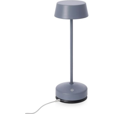 Lampada tavolo a led in metallo ricaricabile uso interno ed esterno h 33 cm -Blu (1/4)