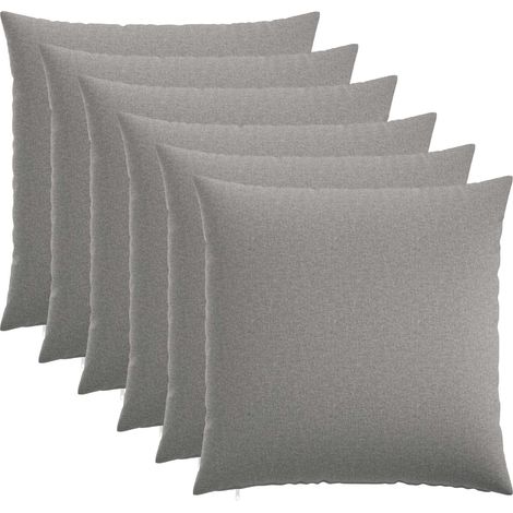 Housse de coussin 6 pc HEERLEN Gris nuage 80 x 80 cm Tissu vidaXL