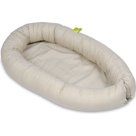 Nido de bebé - nido de bebé - 0-8 meses - 100% algodón - 82x54cm - cuadros beige