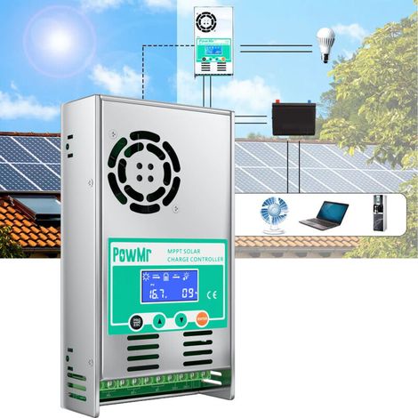 Régulateur de charge solaire MPPT 60 A, compatible avec les panneaux solaires 12 V, 24 V, 36 V et 48 V (160 V CC), les batteries lithium-plomb (1/5)