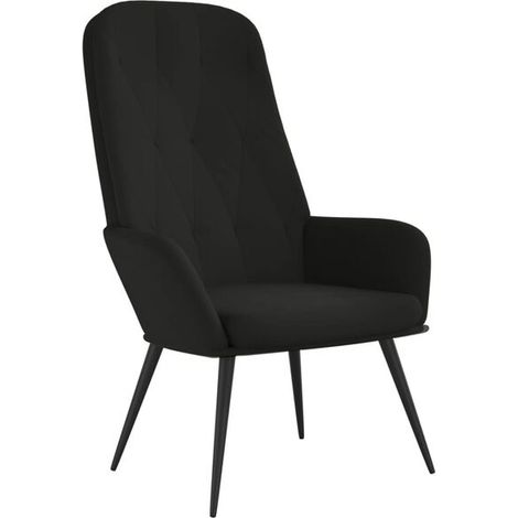 Fauteuil lounge en velours noir (1/5)