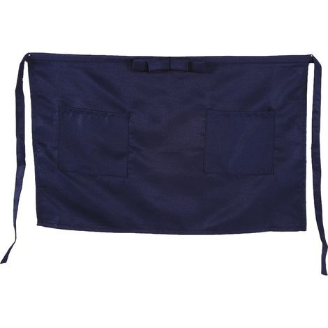 Tablier court demi-taille avec nud Pocket Chef Bistro Serveuse Café Bar Pub Serveur Bleu marine (1/5)