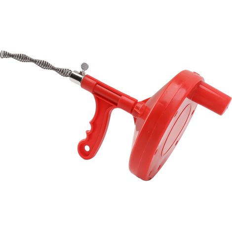 Flexibler Abflussreiniger aus Kohlenstoffstahl, roter, rutschfester Griff, sparsam (1/5)