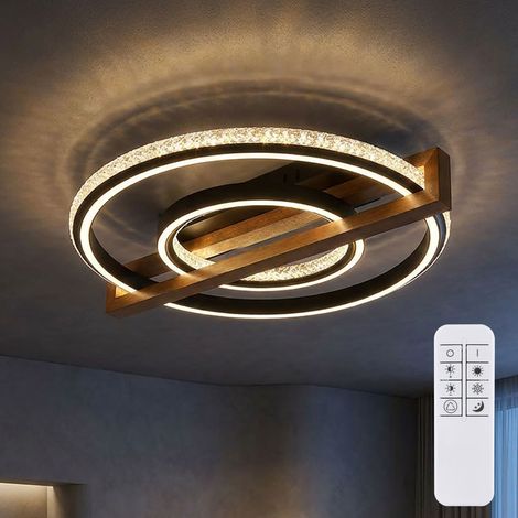 LED Deckenleuchte Deckenlampe Fernbedienung Nachtlicht schwarz dimmbar L 55 cm