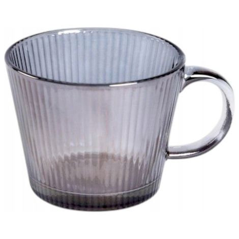 Taza grande acanalada ECARLA 380ml Grafito SZK177 (1/5)