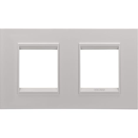 PLAQUE LUX 2+2P H MÉTAL BEIGE NATUREL GEWISS GW16223XL