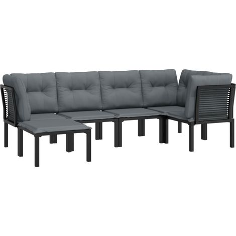 Mobili da giardino mobili da esterno set di mobili 6 pezzi in resina intrecciata nera e grigia 020017048
