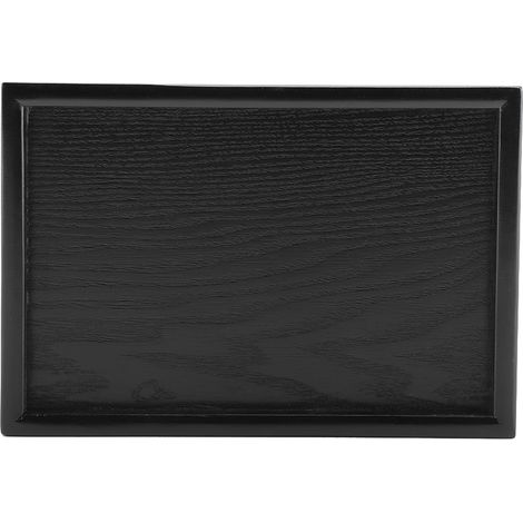 Plateau de Service Rectangulaire en Bois Massif Noir 22 x 15 cm pour Thé Café En-cas Repas Restaurant Modèle 1 1 Pièce (1/5)