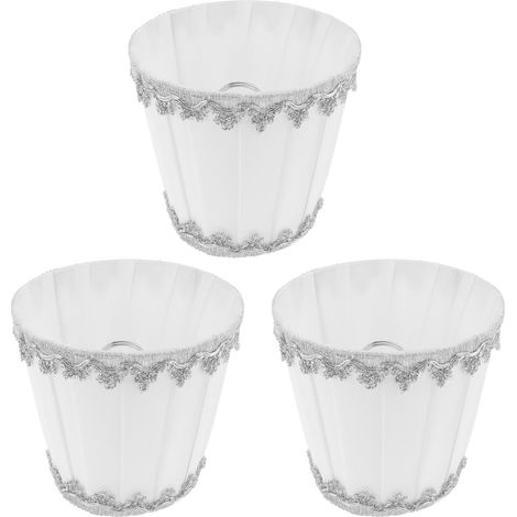 Lot de 3 abat-jour modernes en tissu à clipser E14 pour bougie, lustre, décoration d'hôtel ou de karaoké (1/5)