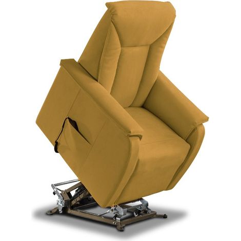 Poltrona Alzapersona Elettrica 2 Motori 82x108x84 cm Baila in Microfibra Dispositivo Medico 1 Mostarda (1/4)