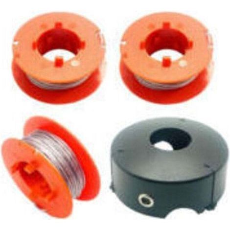 F016800175 Bobine de Fil pour Bosch Art 23 26 30 Easytrim et Combitrim,Pro Tap Automatique Bobine Cordon Souple,8M x 1,6mm avec Couvercle F016L71088(3 Bobine + 1 Couvercle), (1/5)