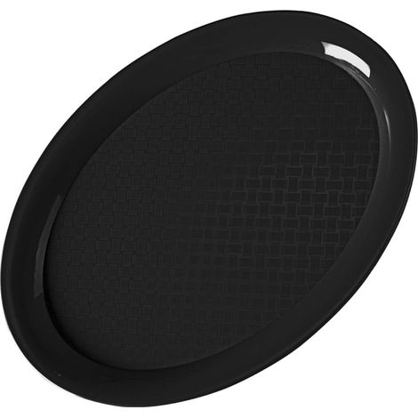 Bandeja ovalada para comida rápida de 26,5 x 19,5 cm - Negra