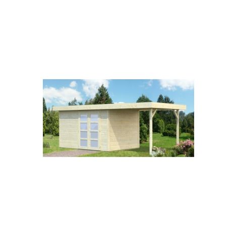 CASETTA DA GIARDINO IN LEGNO D' ABETE NORDICO(28mm) - cm587x250cm -PAVIMENTO ESCLUSO- ITALFROM18