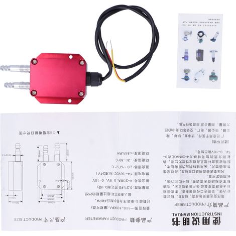 Transmetteur de pression de vent rouge, capteur micro-différentiel 0-2kpa DC24V pour chaudière et mine de charbon (1/5)
