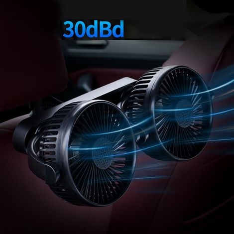 Ventilateur de voiture à double tête rotative à vitesse variable et 5 pales pour le refroidissement automatique de l'air (1/5)