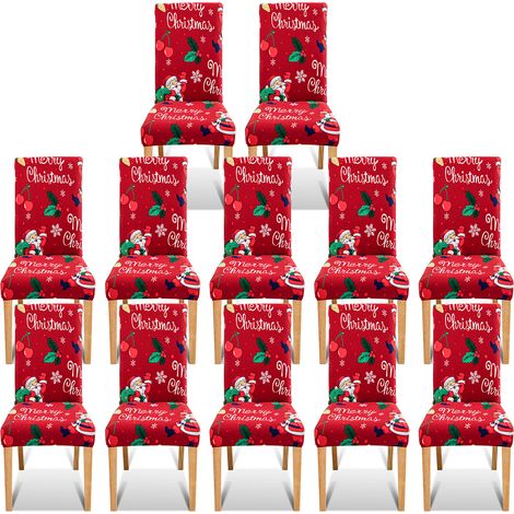 Randaco Christmas Chair Covers 12x Funda Silla Decoración Festiva Protector Funda Silla Party Restaurant (1/5)