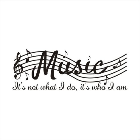 Sticker Murale Vinyl - Citation Musicale Avec Papillons - Pour Chambre Bébé Enfant Salon - 71 cm x 25 cm - Noir (1/5)