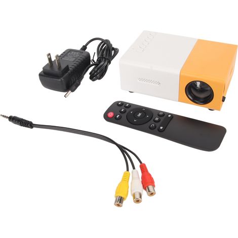 Projecteur portable TFT LCD 1080P, prise US 100-240V, compatible AV VGA HD USB, télécommande incluse, idéal pour bureau et maison. (1/5)