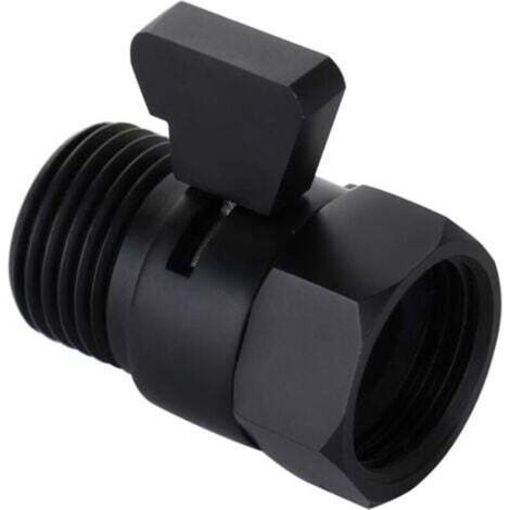 (Noir mat)Vanne de régulation du débit d'eau, vanne d'arrêt en nickel brossé pour douche à main, vanne d'arrêt à pression d'eau réglable, connexion standard en laiton G1/2 (1/4)