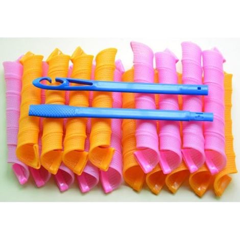 Lot de 18PCS Bigoudis Manuels - Magic Curler - Rouleau de Cheveux Magique en Plastique - Orange - Femme (1/4)