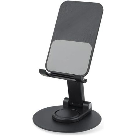 Handyhalterung – Tisch-Handyhalterung, Auto-Handyhalterung, Aluminium, 360°-Drehung, höhenverstellbar, faltbar, stabil und rutschfest, ideal für Büro, Zuhause und Auto (Schwarz) (1/5)